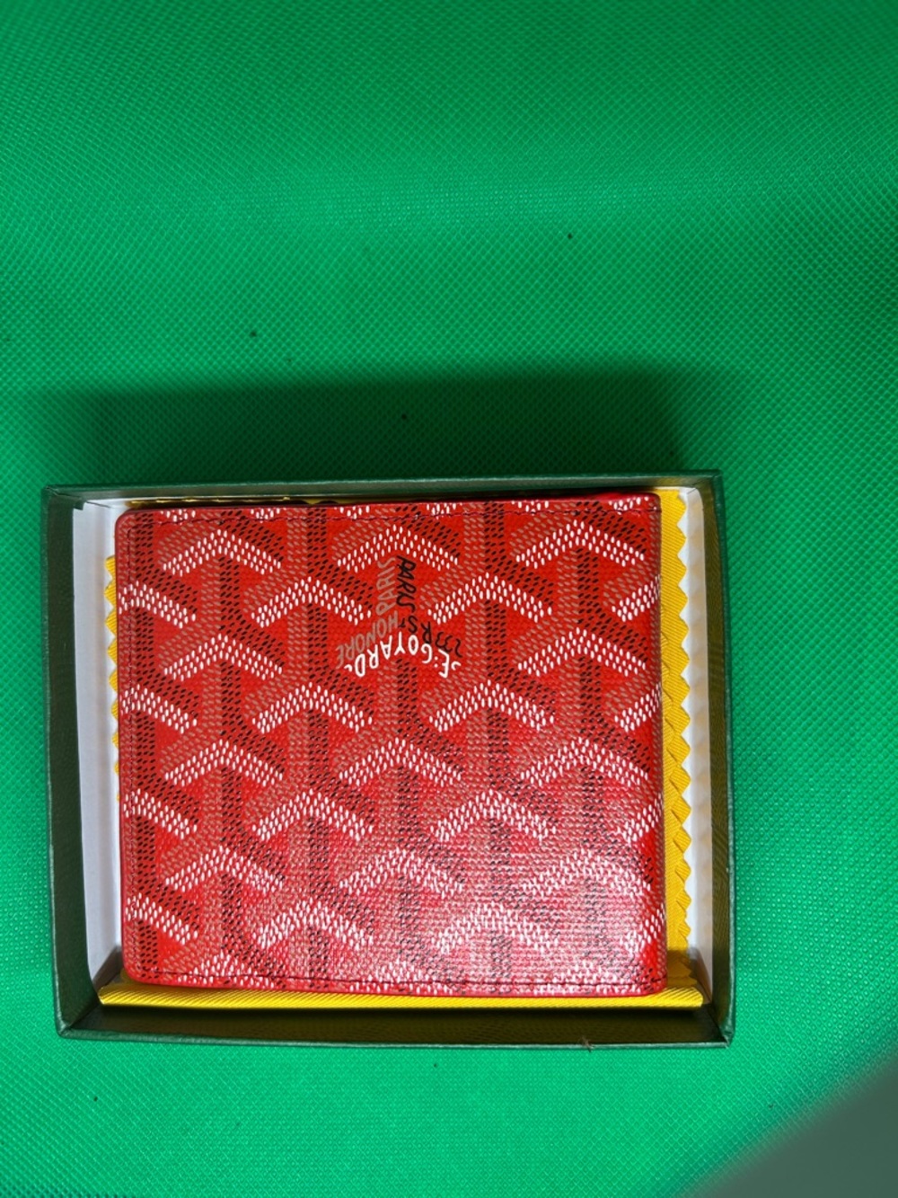 Red Goyard-Style Bi-Fold Wallet - Women Accessories